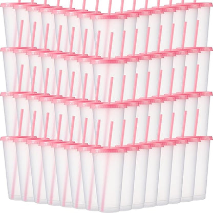 Honeydak 100 Pack Tumbler with Straw and Lid Bulk Cups by Honeydak
