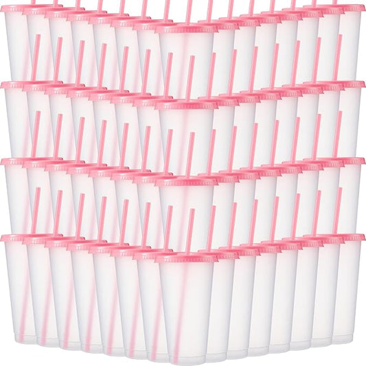 Honeydak 100 Pack Tumbler with Straw and Lid Bulk Cups by Honeydak