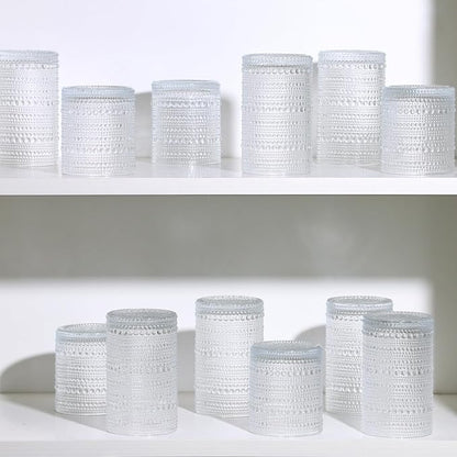 Moretoes 4 Pack Hobnail Drinking Glasses Set, Glass Cups | 12 Oz Highball - Image 7