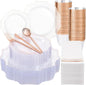 350Pcs Rose Gold Plastic Plates by WDF