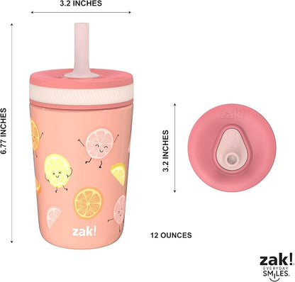 Zak Designs Happy Fruit Kelso 12oz Stainless Steel Leak-Proof Toddler Cup - Image 8