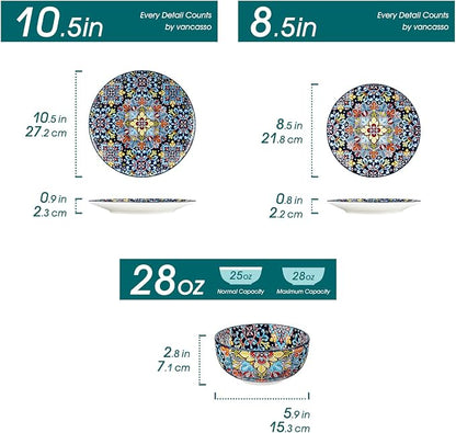 vancasso 12 Pieces Dinnerware Sets, Porcelain Dishes Set - Image 2