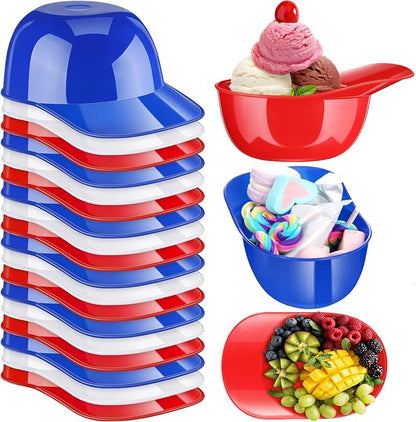 Ice Cream Dessert Baseball Cap Bowls Baseball Helmet Snack Bowl 8 oz Mini Party by Baderke