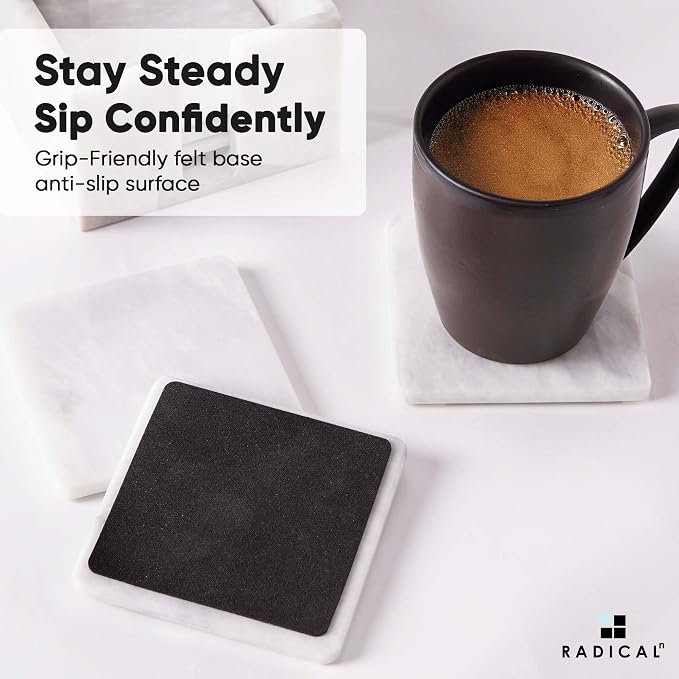 Radicaln Square Marble Coasters Set of 6 - Image 5