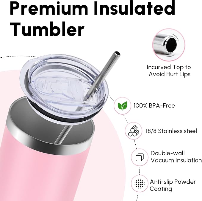 Volhoply 8 Pack Skinny Tumblers - Image 3