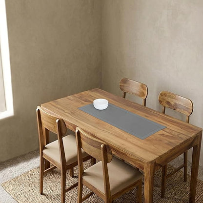 Solino Home 100% Pure Linen Table Runner Gray, Classic Hemstitch 14 x 36 in | - Image 2