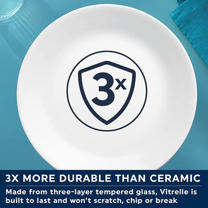 Corelle Vitrelle 4-Pieces 10.25" Glass Dinner Plates Chip & Crack Resistant - Image 4
