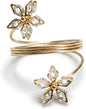 Gold Napkin Rings Set of 12 – Crystal Flower Design – Luxury Napkin Rings Gold by HUVOTOSIUS