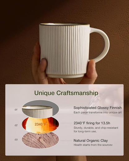 famiware Coffee Mug Set for 8, Star 12 oz Catering Mugs Cup Set - Image 3