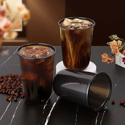 KesaPlan 100 Pcs 16oz Plastic Black Cups, Disposable Wine Cocktail Glasses | - Image 4