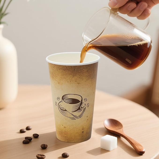 Clawsoff 180 Pack 16 oz Coffee Cups Disposable Hot Paper Cups | Disposable - Image 7