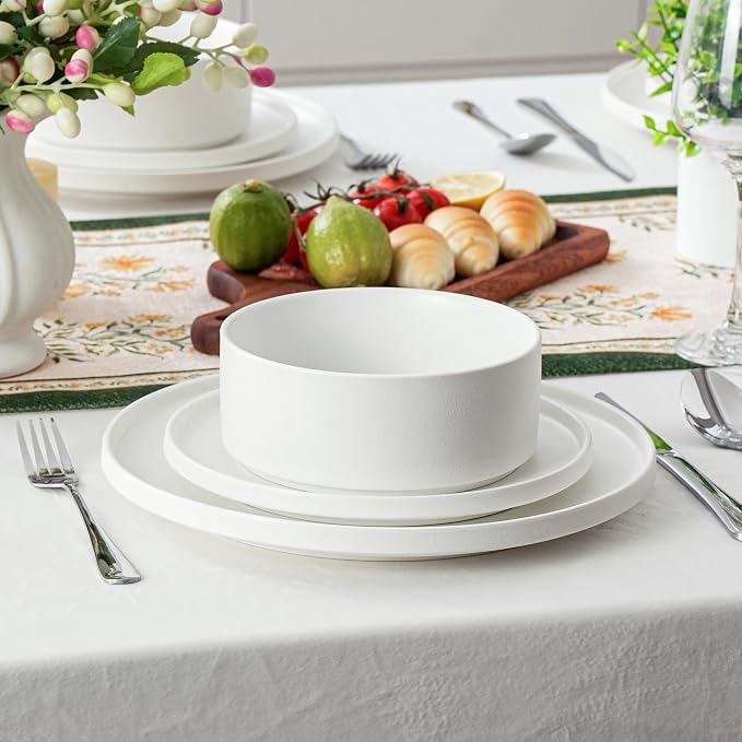12 Piece Ceramic Plates and Bowls Sets - Image 2