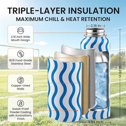 RAYMYLO Insulated Water Bottle 40 oz, Triple Wall Vacuum Stainless Steel | - Image 6