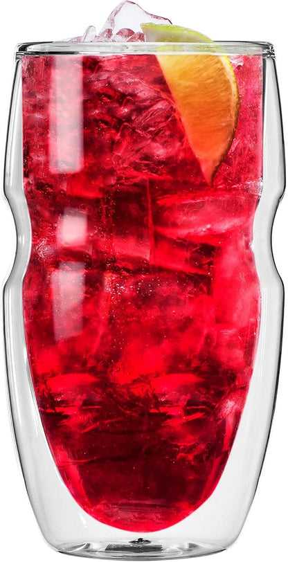 Ozeri Serafino Double Wall Insulated Iced Tea and Coffee Glasses - Image 4