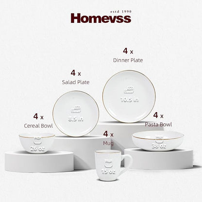 HomeVSS 20-Piece Dinnerware Set - Image 2