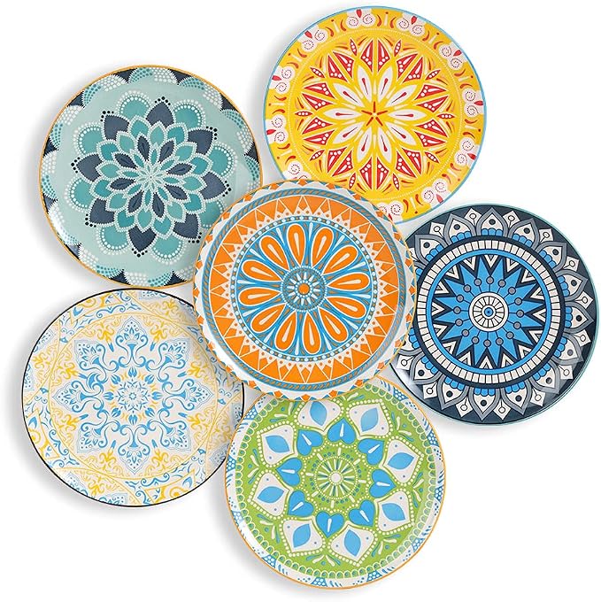 Dinner Plates Set of 6, 8 Inch Scratch Resistant Ceramic Plates, Dishwasher and - Image 3