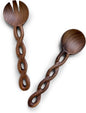 Salt & York 13-Inch Walnut Wood Salad Tongs, Handcrafted Wooden Serving Utensils by SaltYork