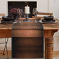 Emvency Table Runner, 13x72 Inch, Farmhouse Abstract Striped | Copper Texture by Emvency