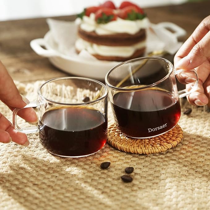 Glass Cups -6oz Small Crystal Clear Glass Coffee Cup - Image 3