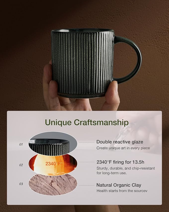 famiware Coffee Mug Set for 8, Star 12 oz Catering Mugs Cup Set - Image 3