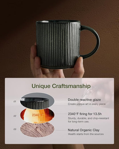 famiware Coffee Mug Set for 8, Star 12 oz Catering Mugs Cup Set - Image 3