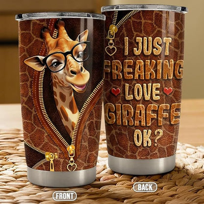 SANDJEST Giraffe Tumbler 20oz Stainless Steel Insulated Coffee Travel Mug Cup - Image 3