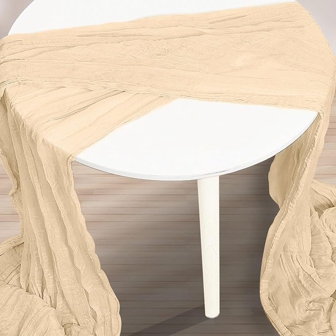 6 Pack Nude Cheesecloth Table Runner 35x120 Inch 10Ft Rustic Gauze Cheese Cloth - Image 3