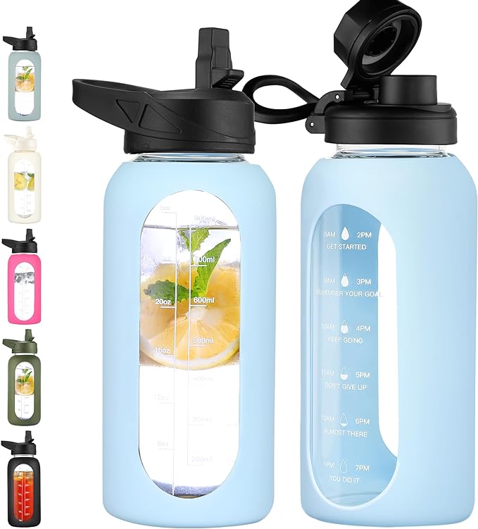 CIVAGO 32 oz Glass Water Bottle by CIVAGO