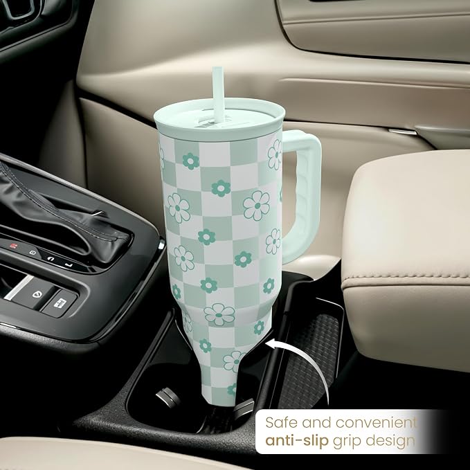 SANDJEST 40oz Daisy Flower Tumbler - Image 7