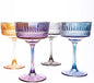 Vintage Coupe Glasses Set of 4, Wine Glasses, Long Stem Glassware by the+mask+el+turko