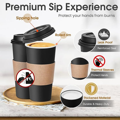 Ginkgo 100 Pack 20 oz Disposable Coffee Cups - Image 3
