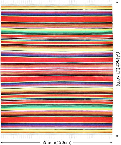 Fowecelt Mexican Serape Blanket Tablecloth 59 x 84 Inch - Image 5
