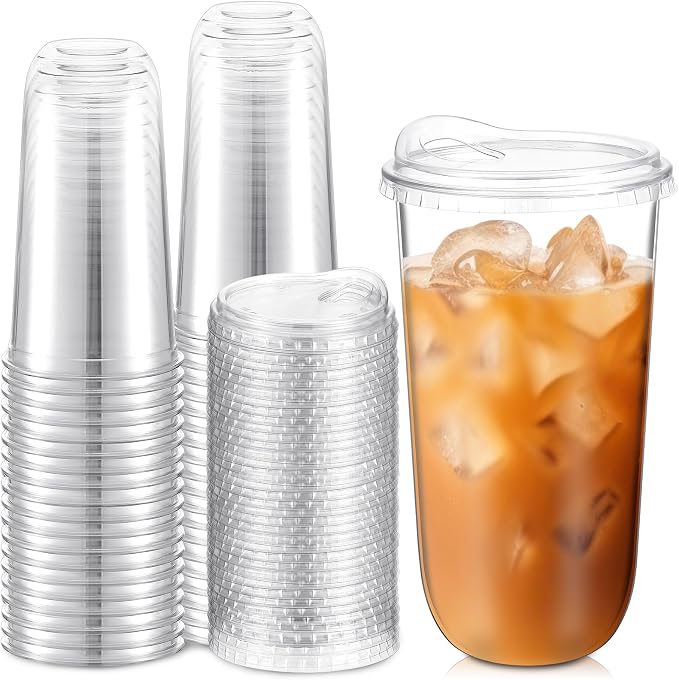 Baderke 50 Pcs Round Bottom Plastic Cups by Baderke