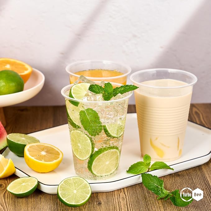 Turbo Bee 16 oz Clear Plastic Cups, Soda & Iced Drinks, Bulk Cups - Image 6
