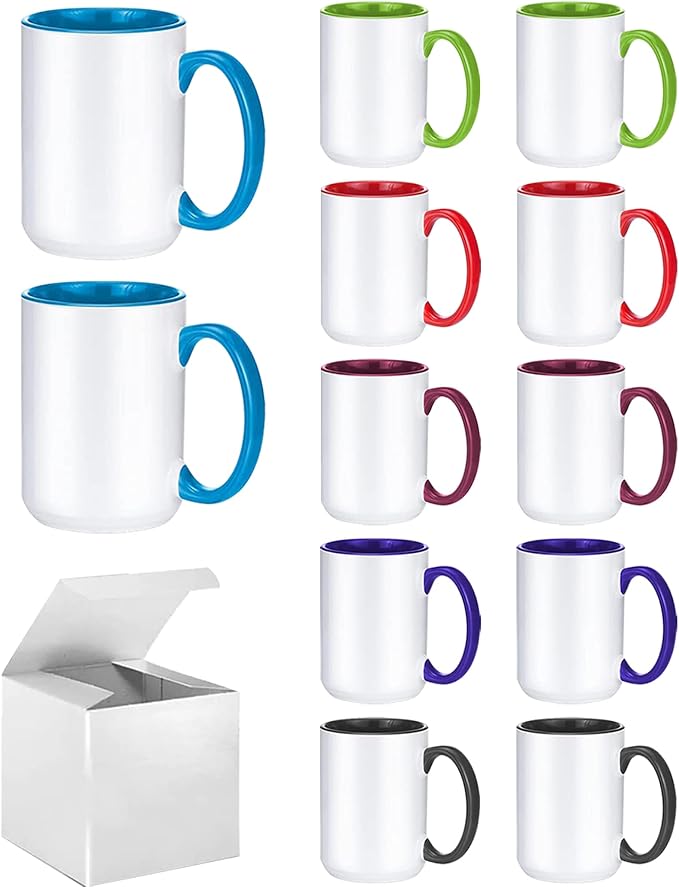ABBSH Sublimation Mugs, 6 Assorted Colors 12Pack by ABBSH