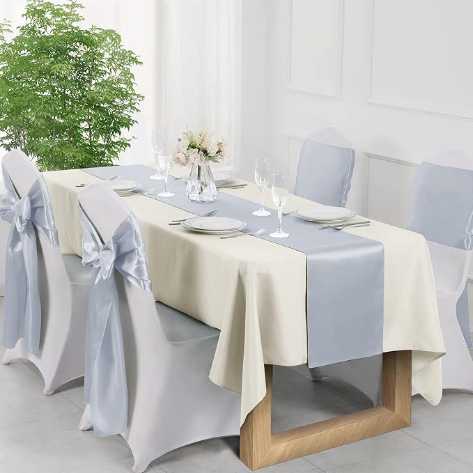 Manyshofu Grey Satin Table Runner 12x72 - Image 3