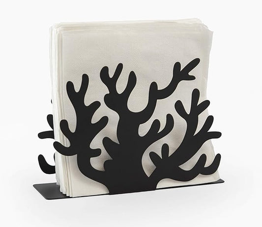 Mango Steam Tabletop Napkin/Tissue & Letter Holder For Home, Kitchen, Restaurants (Coral, Black)