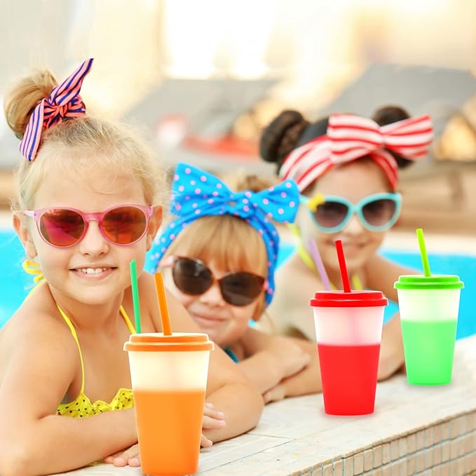 FIEKEICC Color Changing Cups 10Pcs 12oz Plastic Tumblers - Image 5