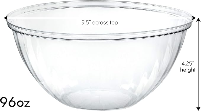 PLASTICPRO Disposable Round Crystal Clear Serving Bowls - Image 2