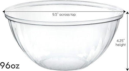 Reusable 96 Ounce Round Crystal Clear Plastic Pack of 8 Sets - Image 2
