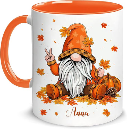 Hyturtle Personalized Fall Gnome Mug by Hyturtle