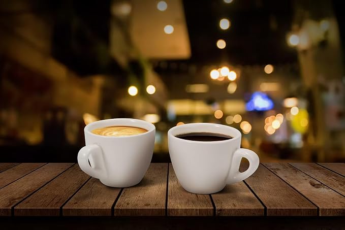2.5 oz / 75 ml Pure White Ceramic Espresso Cups, Demitasse Espresso Mugs - Image 4