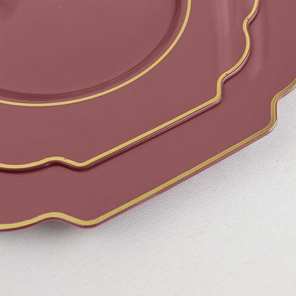 Cinnamon Rose Hard Plastic Dessert Plates, 50 Pack 8" Disposable Round Baroque - Image 7