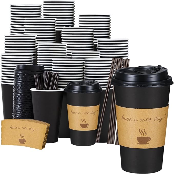 Lamosi 16 oz Coffee Cups 50 Pack, Disposable To Go Paper Cups by BuyNow