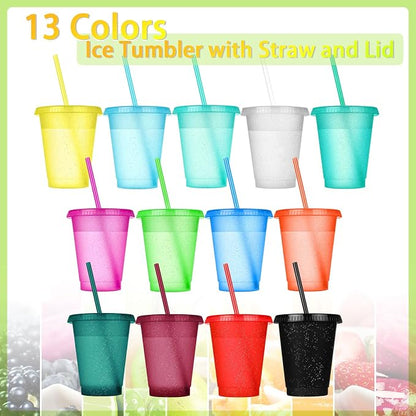 Sieral 15 Pack Cups with Lids and Straws Kids Tumbler with Straw Reusable Water - Image 5