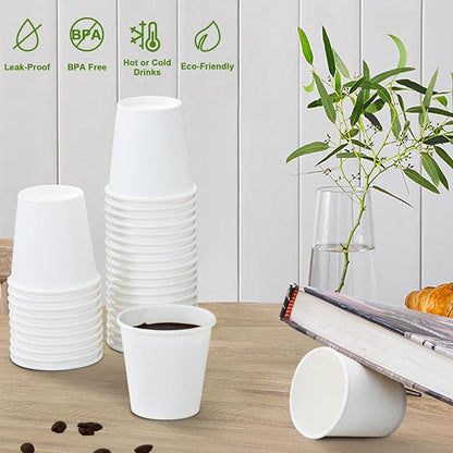 SIUQ 600 Pack 3 oz Paper Cups, Small Disposable Bathroom Mouthwash Cups | Mini - Image 4