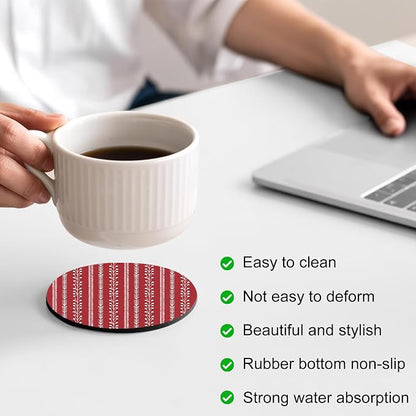 Traditional Minimalist Coasters Set of 6, Absorbent Coasters - Image 4