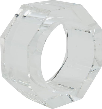 SARO LIFESTYLE Octagonal Crystal Glass Napkin Ring - Image 3