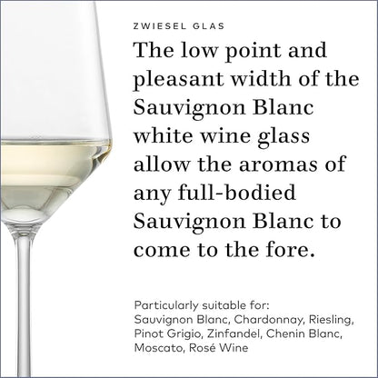 ZWIESEL GLAS Pure Sauvignon Blanc White Wine Glass (Set of 2), Wine Glasses for White Wine, Dishwasher-Safe Tritan Crystal Glasses, Made in Germany (14 Ounce)