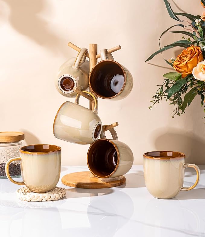 LERATIO Ceramic Coffee Mugs Set of 6, 12oz Handmade Coffee Mugs Set | Large - Image 6